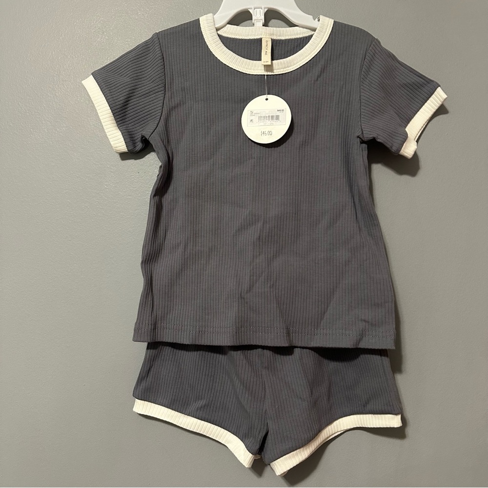 Quincy Mae Waffle Shortie Set in Lagoon